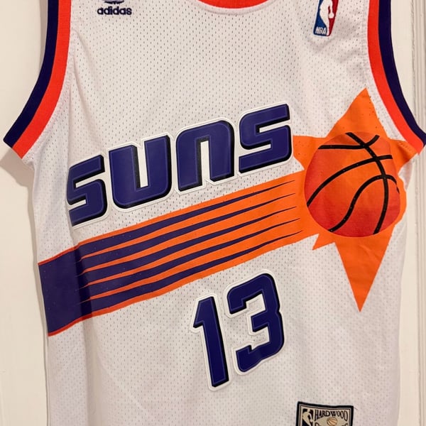 Adidas Hardwood Classics Phoenix Suns Steve Nash #13 White Basketball Jersey Size Small