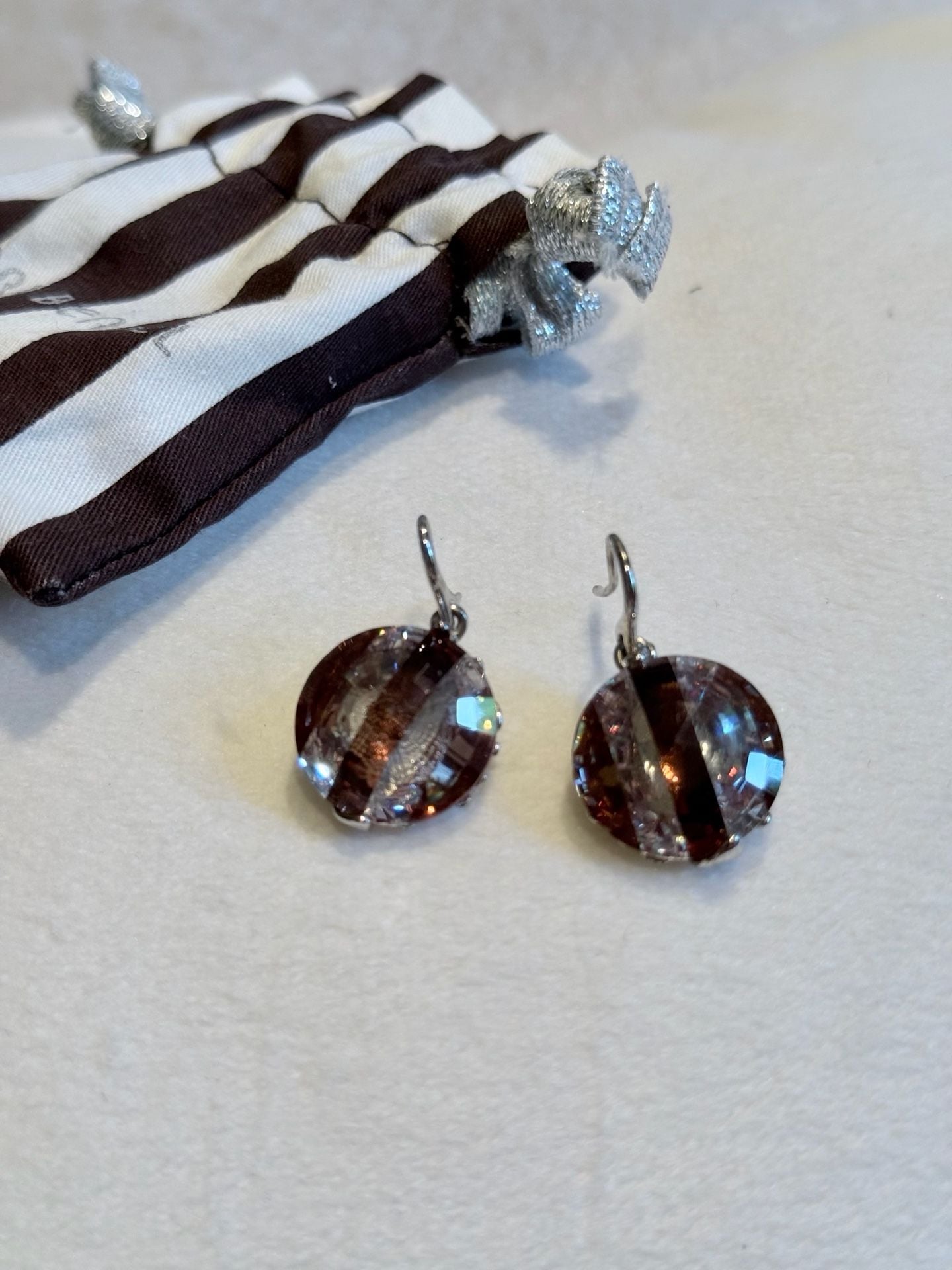 Vintage Henri Bendel Faceted Crystal Earrings 2