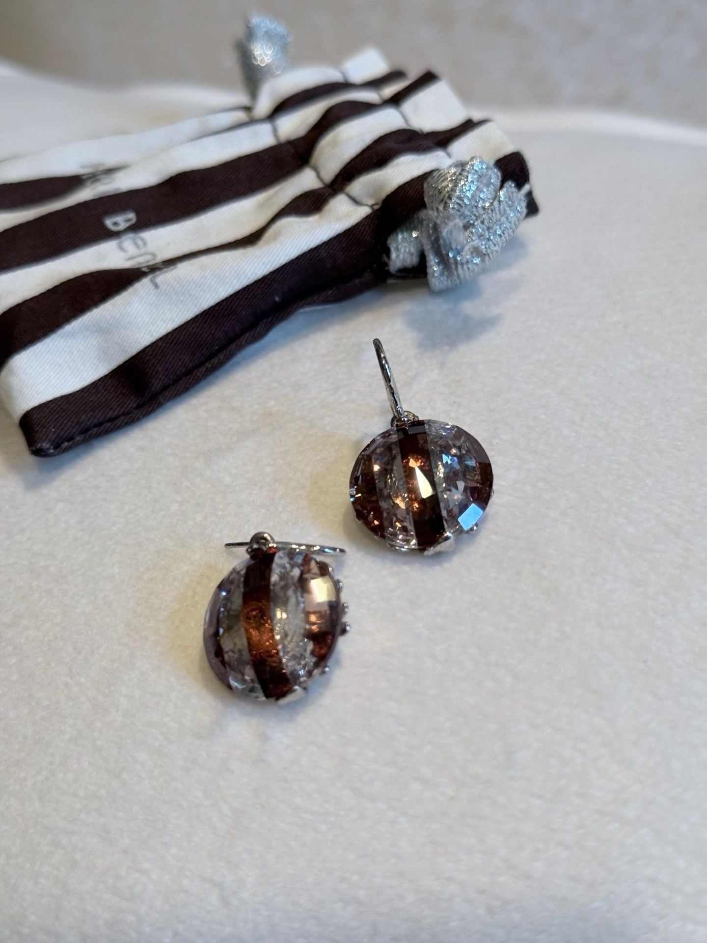 Vintage Henri Bendel Faceted Crystal Earrings 4