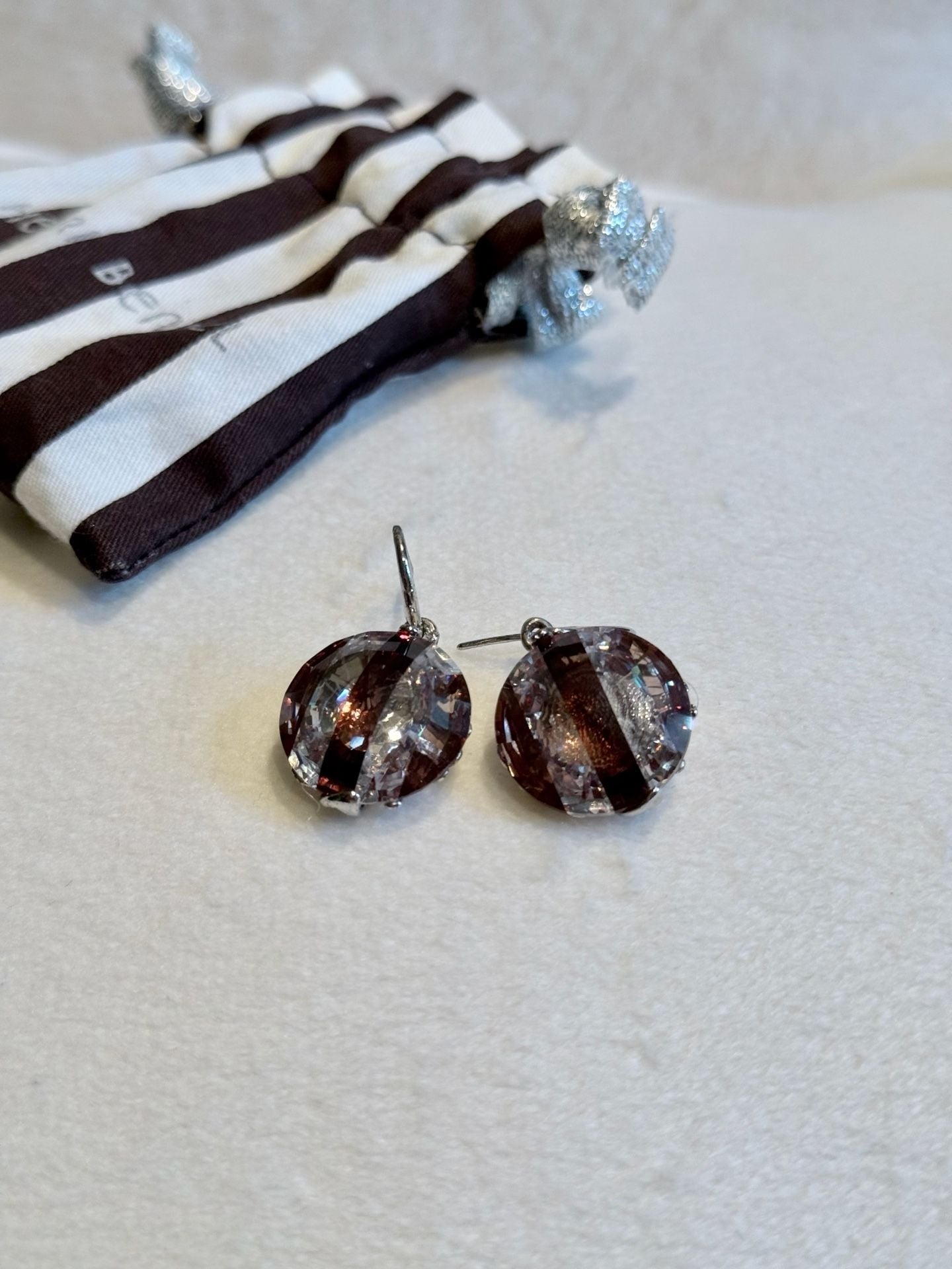 Vintage Henri Bendel Faceted Crystal Earrings 6
