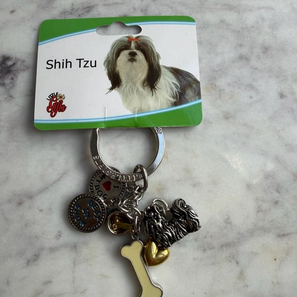 Little Gifts Shih Tzu Keychain With Charms