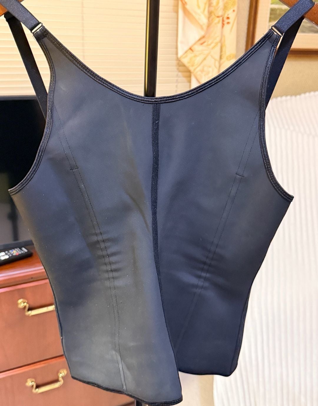Neoprene Sauna Waist Trainer Corset Zipper Vest Body Shaper Size L 3