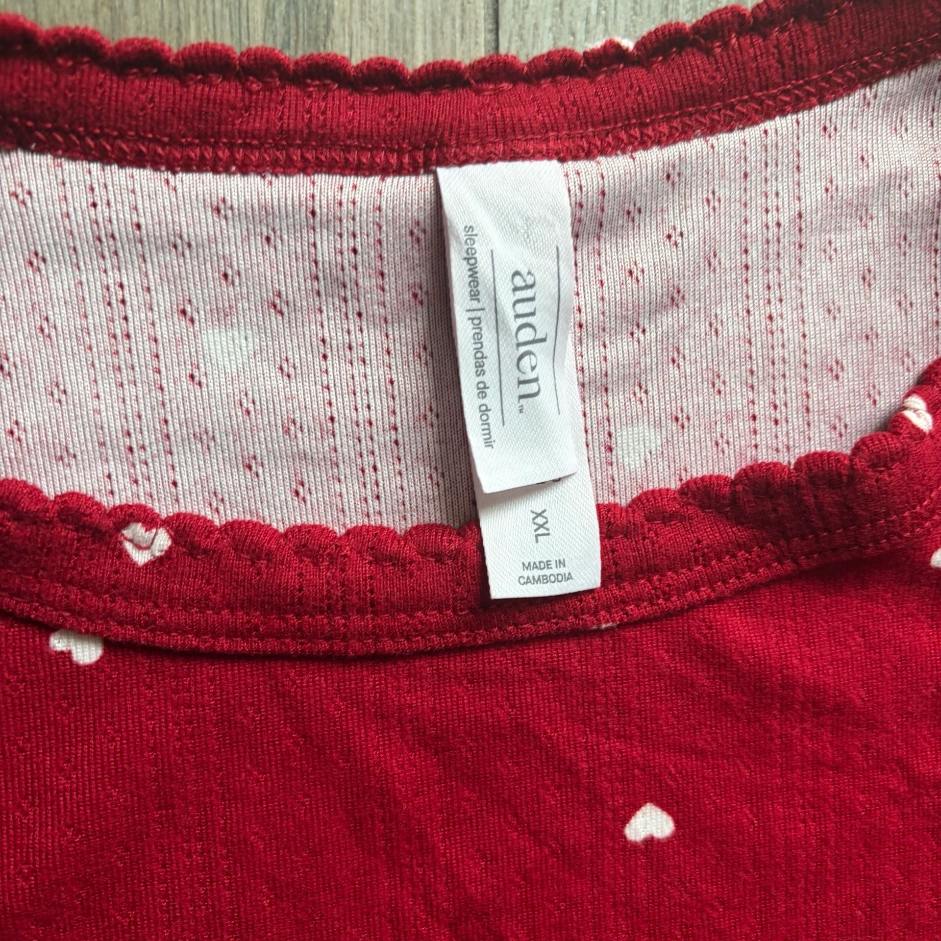 Auden Red Hearts Sleepwear Set Size XXL 2
