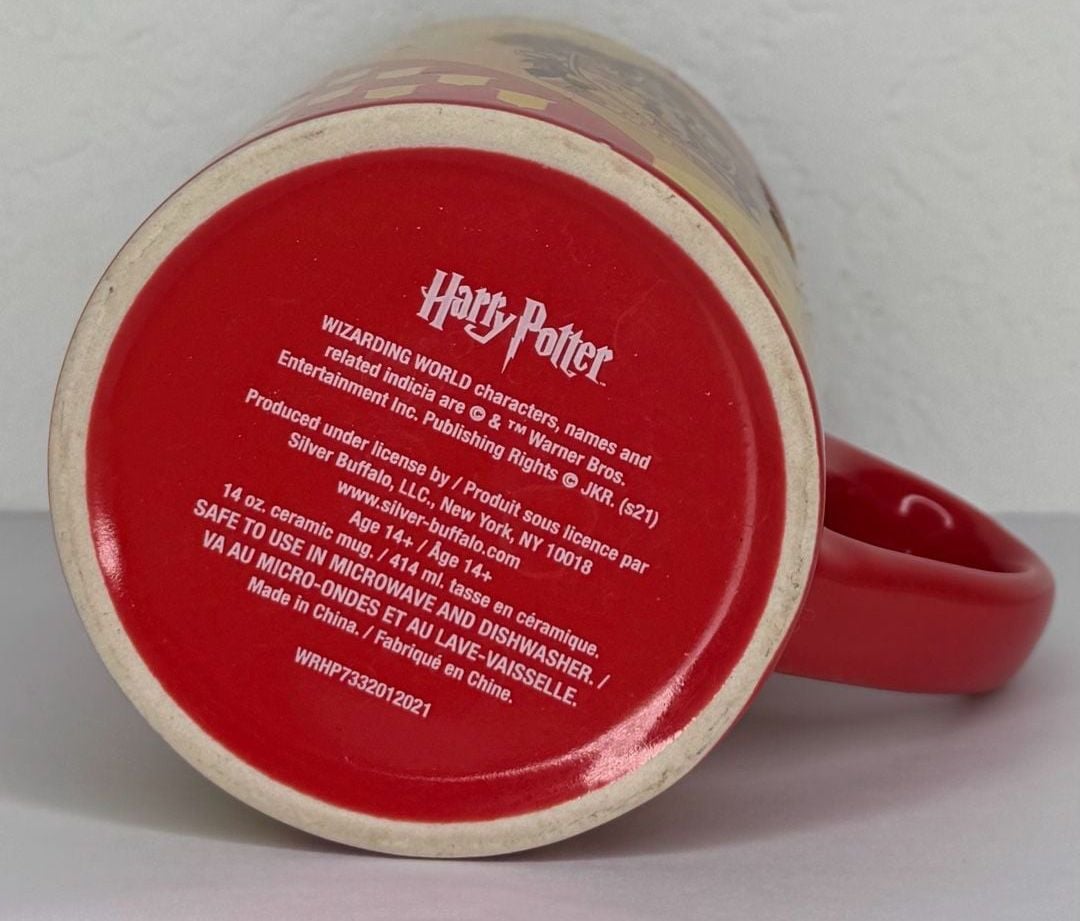 Harry Potter Gryffindor House Crest Ceramic Coffee Mug 14oz Silver Buffalo 4