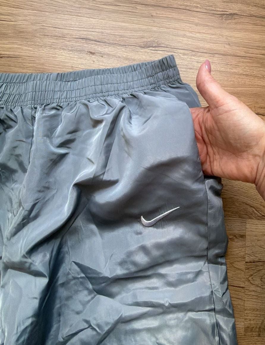 Nike Vintage Nylon Track Pants Grey Elastic Cuffs Size M 6