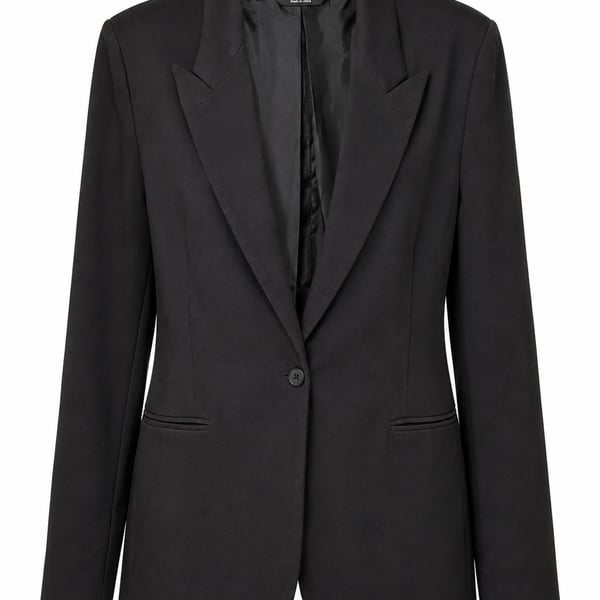 Norma Kamali Black Ponte Notch Lapel Blazer Size 16