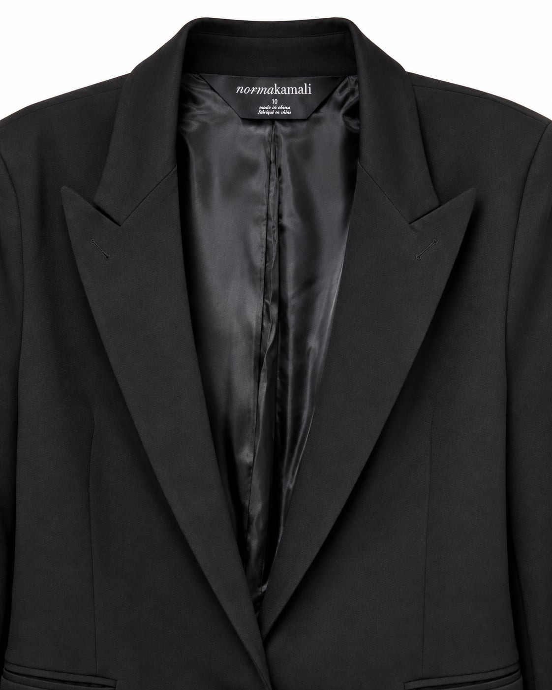 Norma Kamali Black Ponte Notch Lapel Blazer Size 16 4