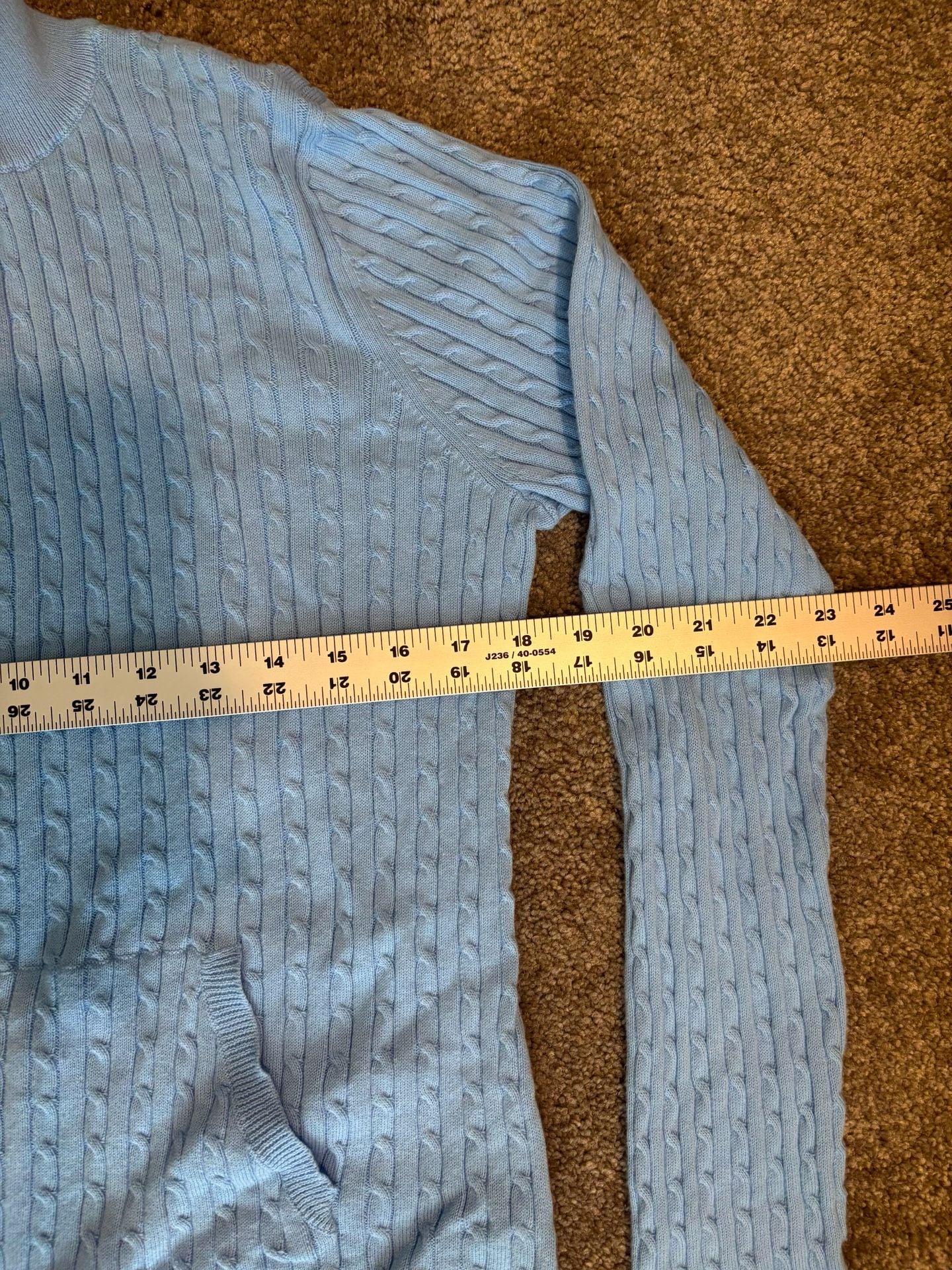 Lauren Active Ralph Lauren Cable Knit Sweater Womens L Blue Full Zip Mock Neck 7
