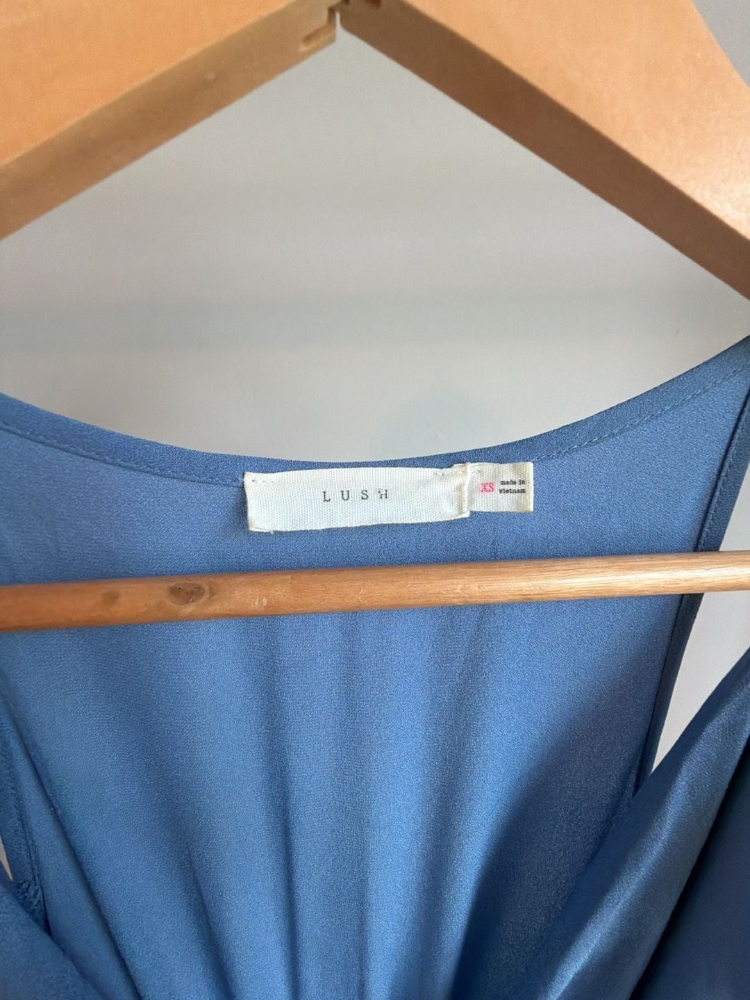 Lush Blue Draped Cowl Neck Sleeveless Dress Size XS 3