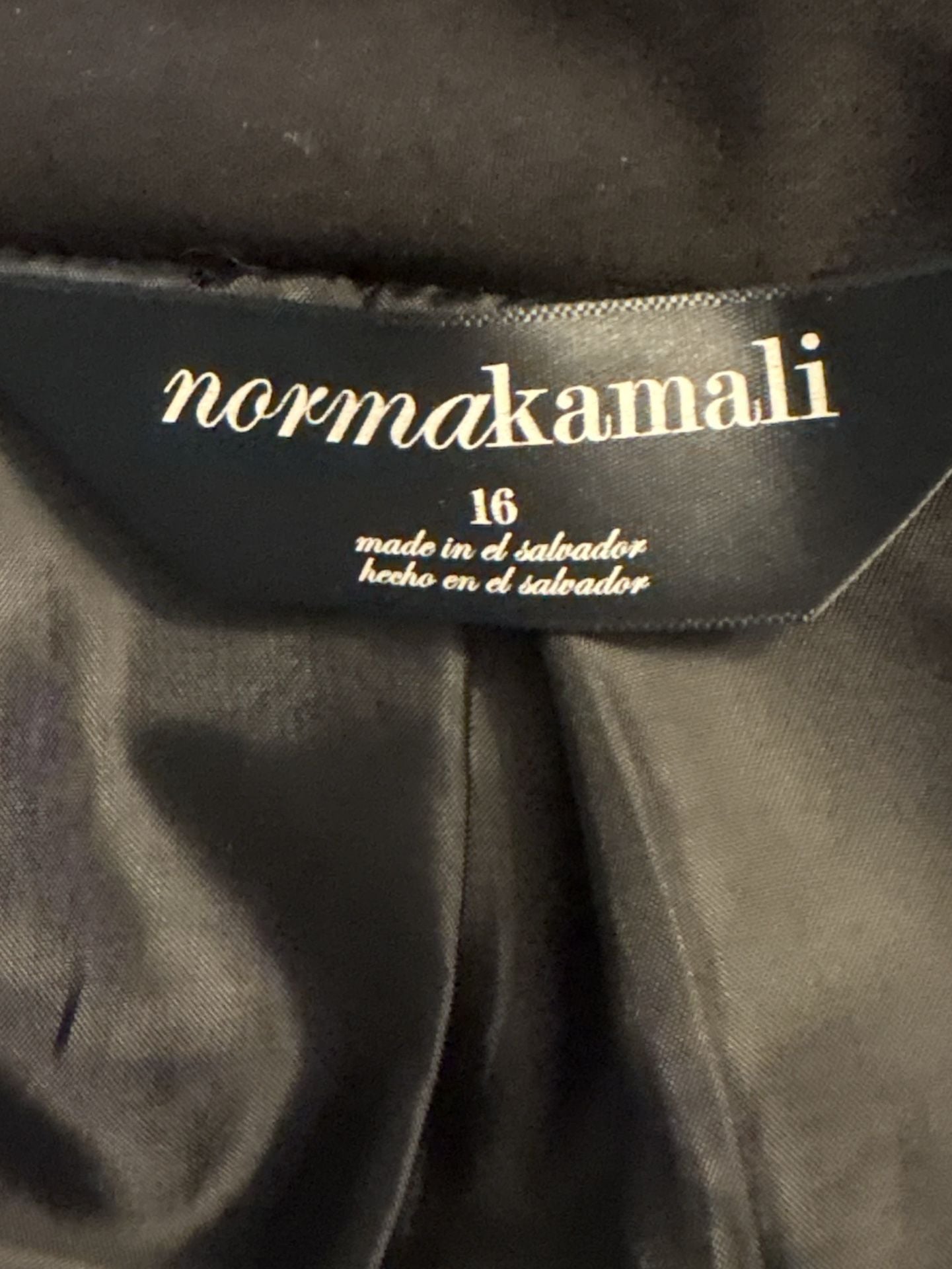 Norma Kamali Black Ponte Notch Lapel Blazer Size 16 6