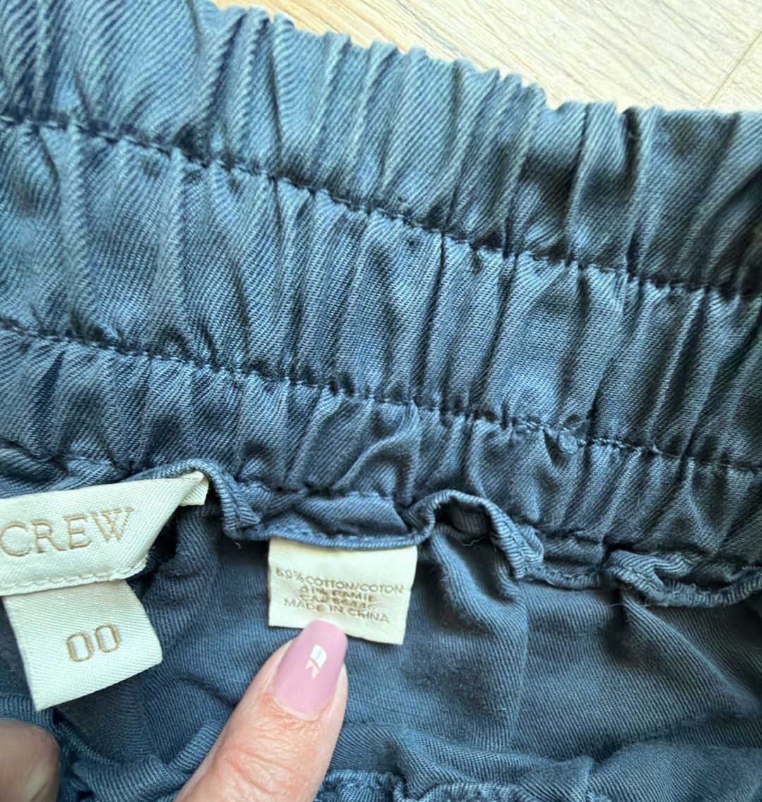 J.Crew Blue Cotton Ramie Drawstring Elastic Waist Skirt Size 00 5