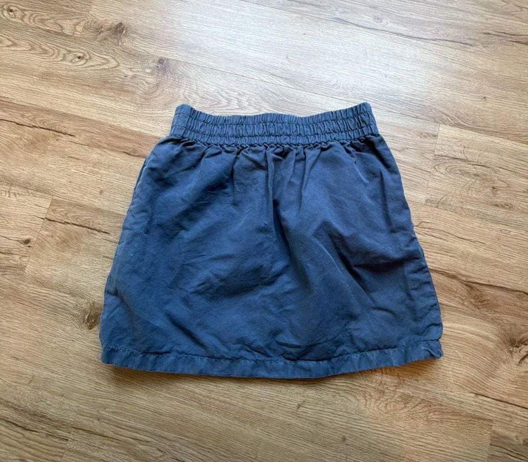 J.Crew Blue Cotton Ramie Drawstring Elastic Waist Skirt Size 00 7