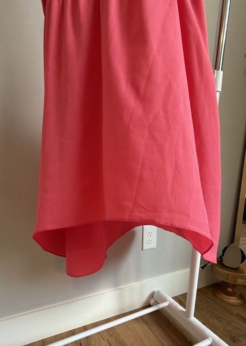 Gianni Bini Sleeveless A-Line Dress Pink Size M Asymmetrical Hem Keyhole Back 4