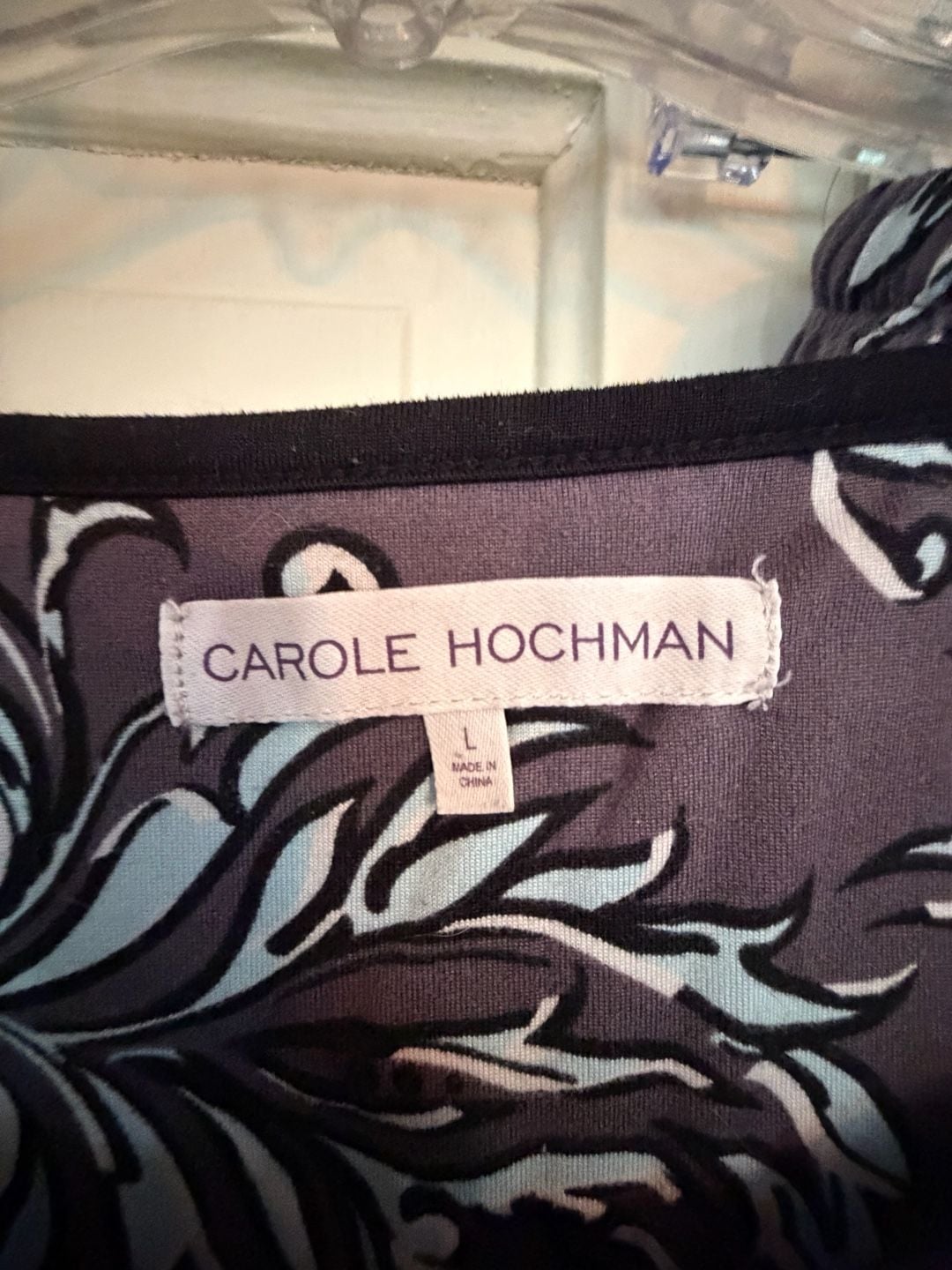 Carole Hochman French Scrolls Sueded Jersey 2-Piece Pajama Set Size Large 2