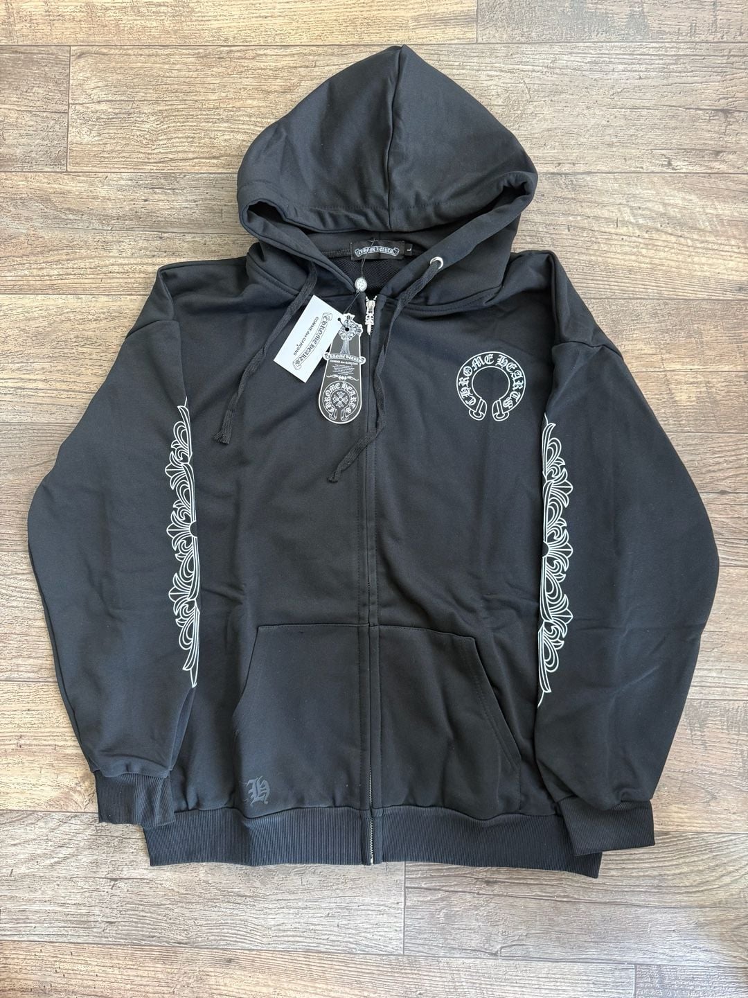 Chrome Hearts x Comme des Garcons Black Zip-Up Hoodie 3