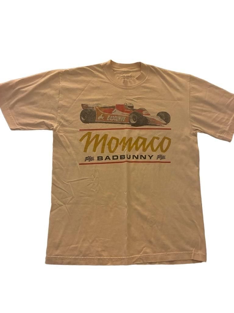 Bad Bunny Most Wanted Tour Monaco Race Car Cream T-Shirt 2
