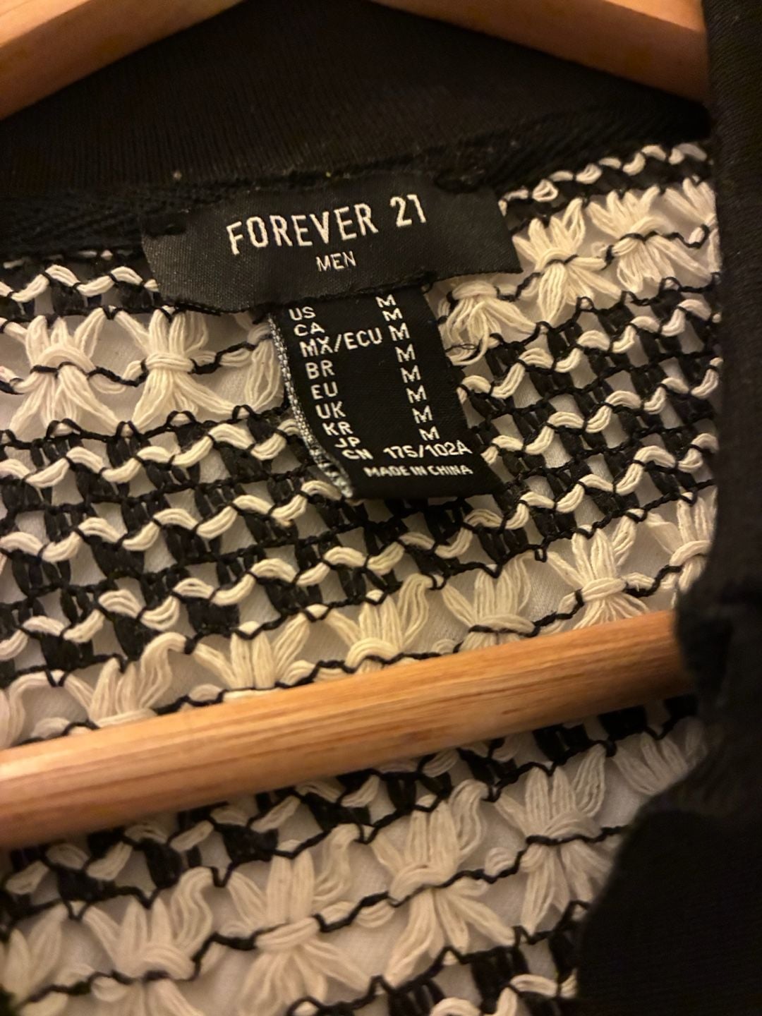 Forever 21 Men Geo Striped Crochet Knit Polo Shirt Size M 4