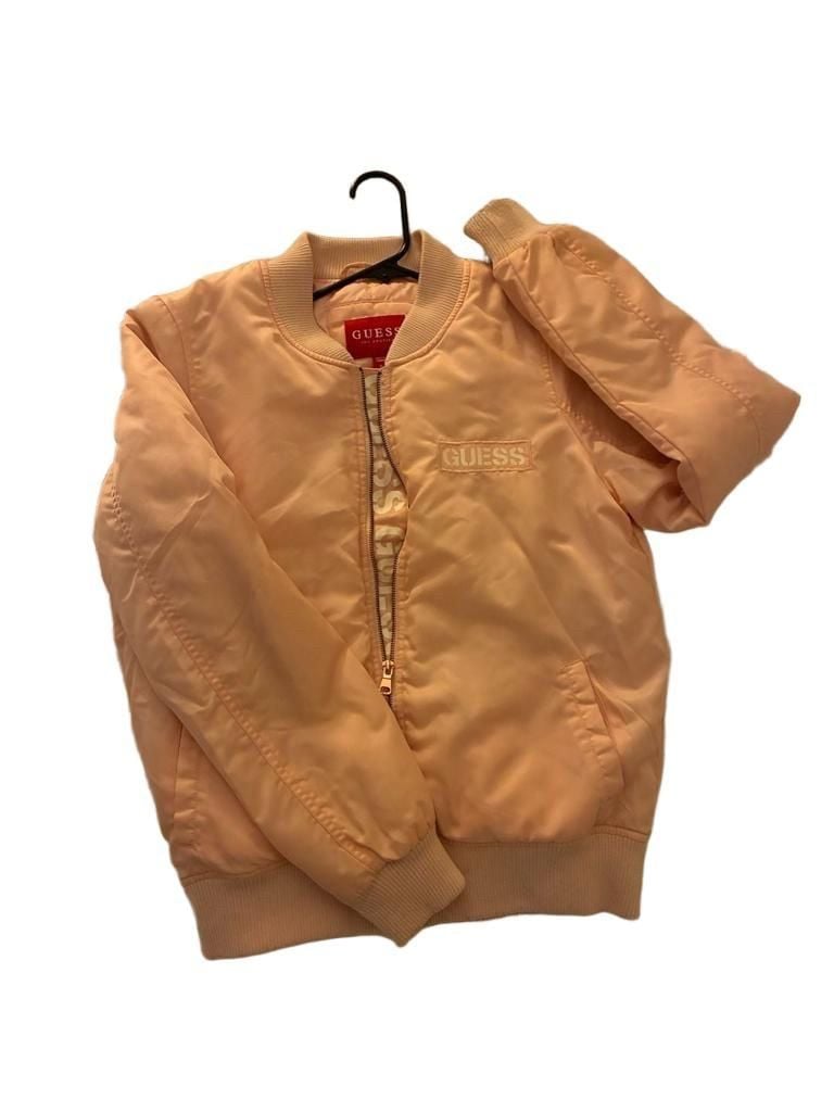 GUESS Los Angeles Women's Pink Satin Bomber Jacket Size M 2