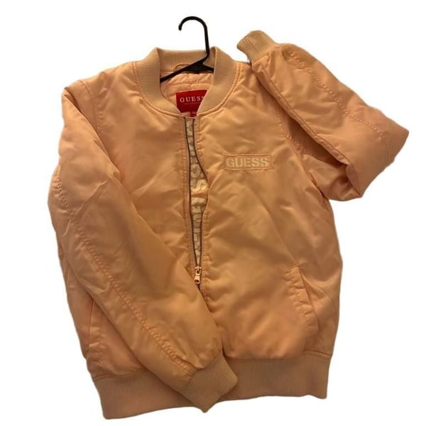GUESS Los Angeles Women's Pink Satin Bomber Jacket Size M