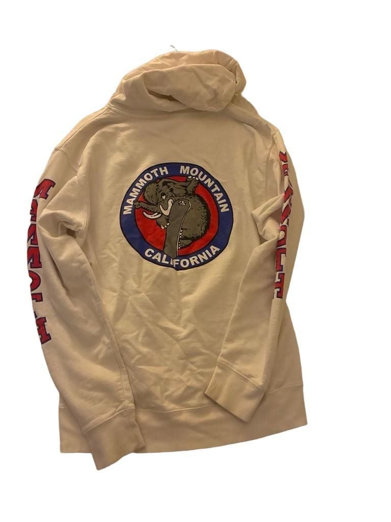 Mammoth Mountain White Hoodie with Sleeve Print and Chest Patch Size M 6