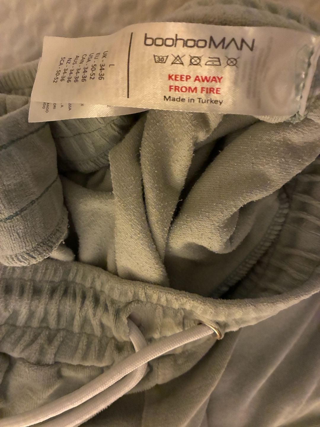 boohooMAN baby blue Velour Sweatshirt and Jogger Matching Tracksuit Set 4