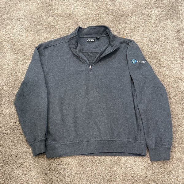 Ping Exopack Gray 1/4 Quarter Zip Pullover Sweatshirt Men's Size L