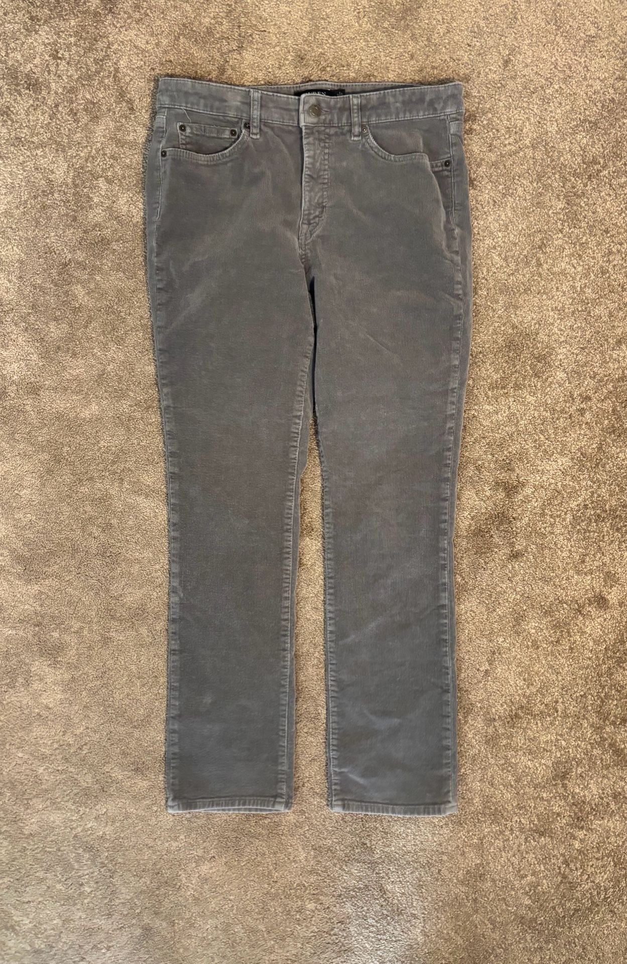 Lauren Ralph Lauren Womens Size 12 Grey Corduroy Preppy Straight Leg Pants 2