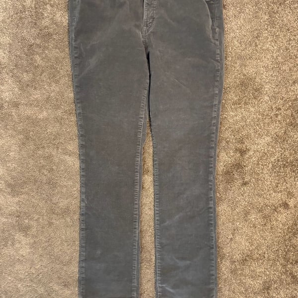 Lauren Ralph Lauren Womens Size 12 Grey Corduroy Preppy Straight Leg Pants