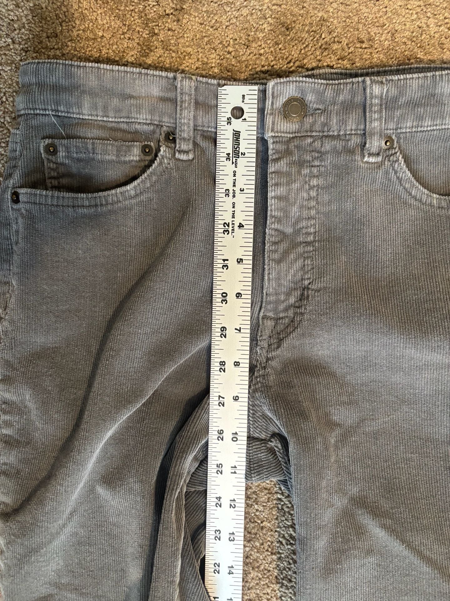 Lauren Ralph Lauren Womens Size 12 Grey Corduroy Preppy Straight Leg Pants 8