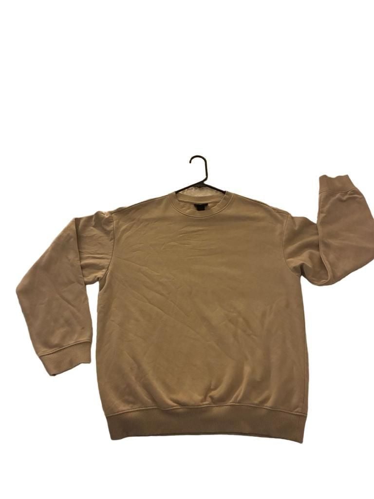 H&M Relaxed Fit Beige Crewneck Sweatshirt Size S 2