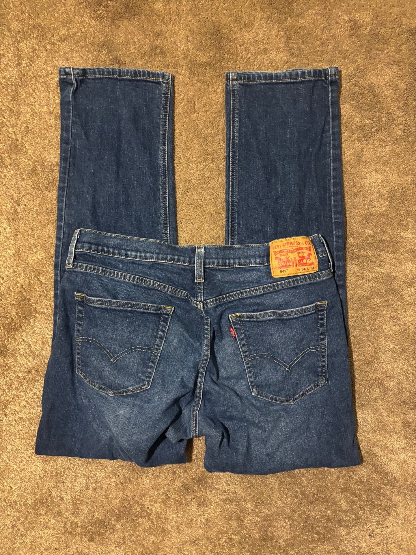 Levi’s 541 Jeans Mens 34x34 Blue Denim Custom Tapered Dark Wash 3