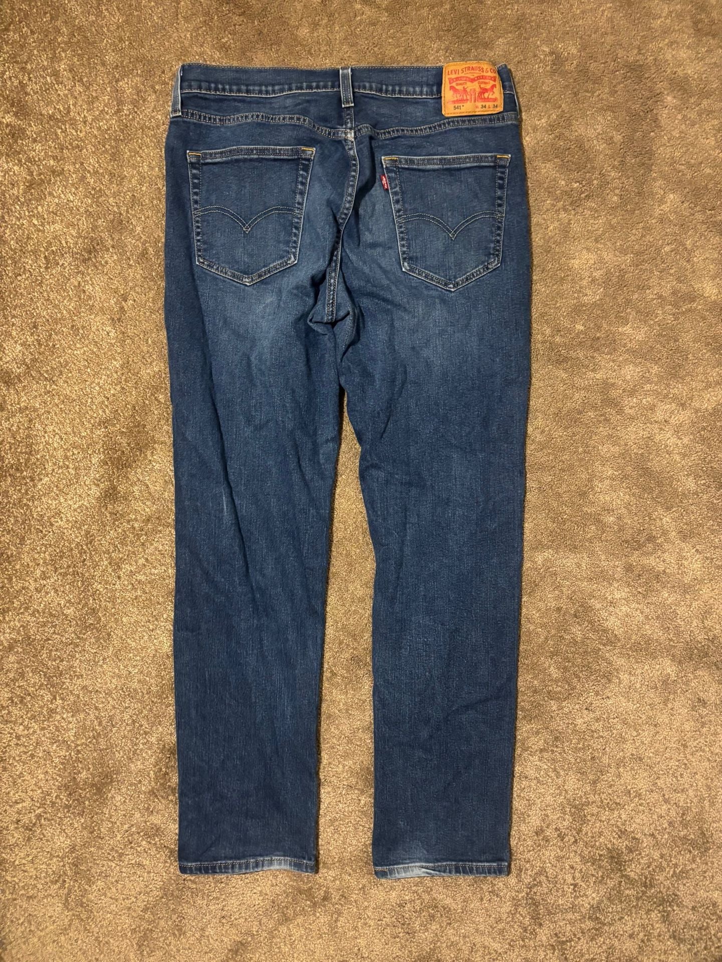 Levi’s 541 Jeans Mens 34x34 Blue Denim Custom Tapered Dark Wash 4