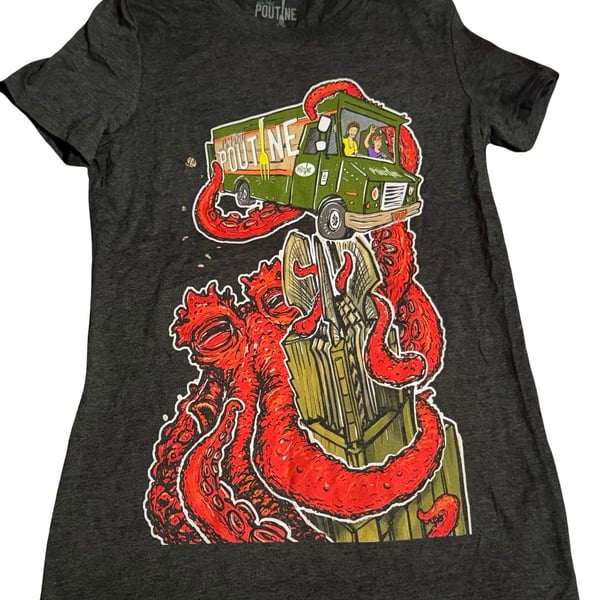 La Pico Poutine Food Truck Graphic T-Shirt Charcoal Heather