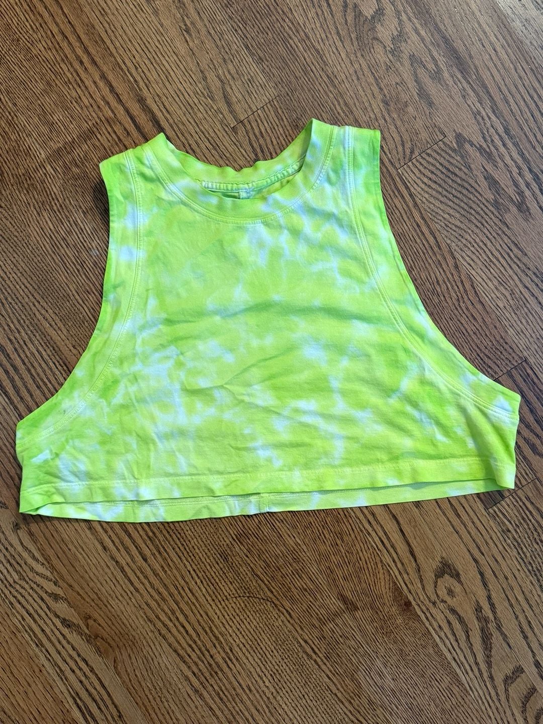 Lululemon All Yours Crop Tank Top Tie Dye Neon Green 2