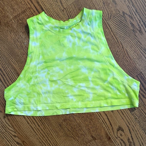 Lululemon All Yours Crop Tank Top Tie Dye Neon Green