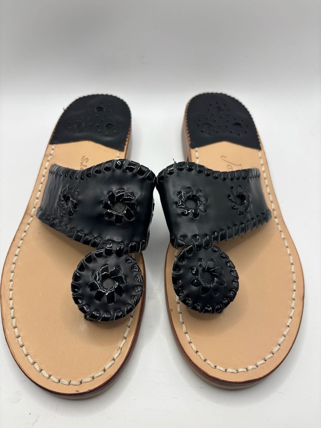 Jack Rogers Palm Beach Thong Sandal in Black 7