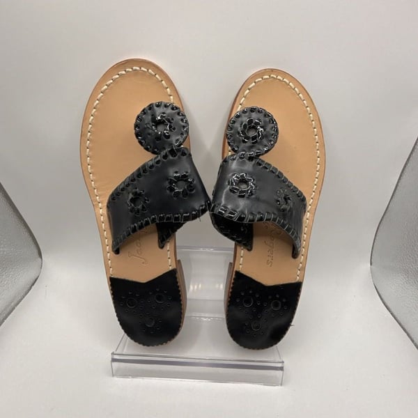 Jack Rogers Palm Beach Thong Sandal in Black