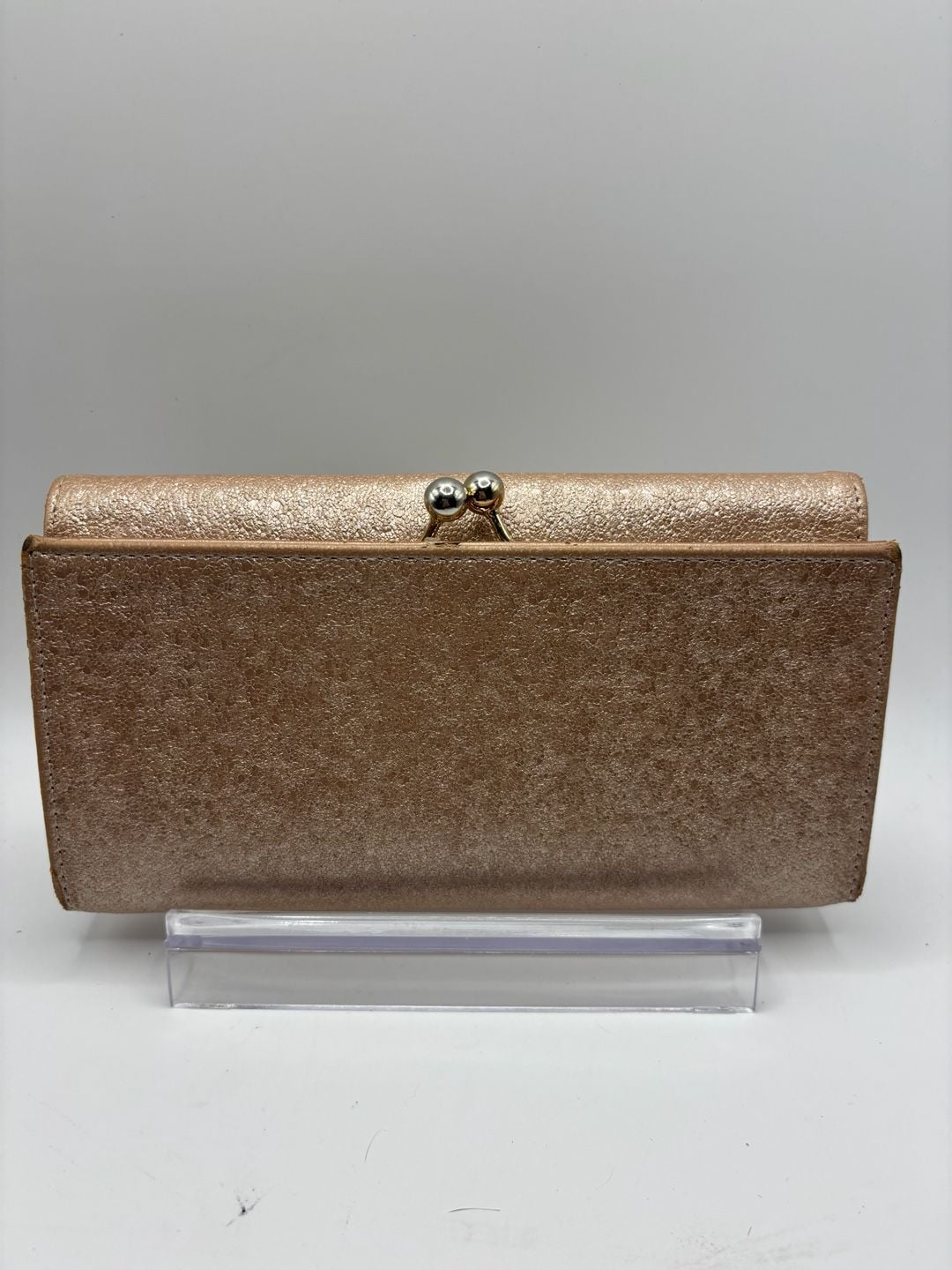 A New Day Rose Gold Sparkly Faux Leather Women's Small Rectangle Snap Clutch 3