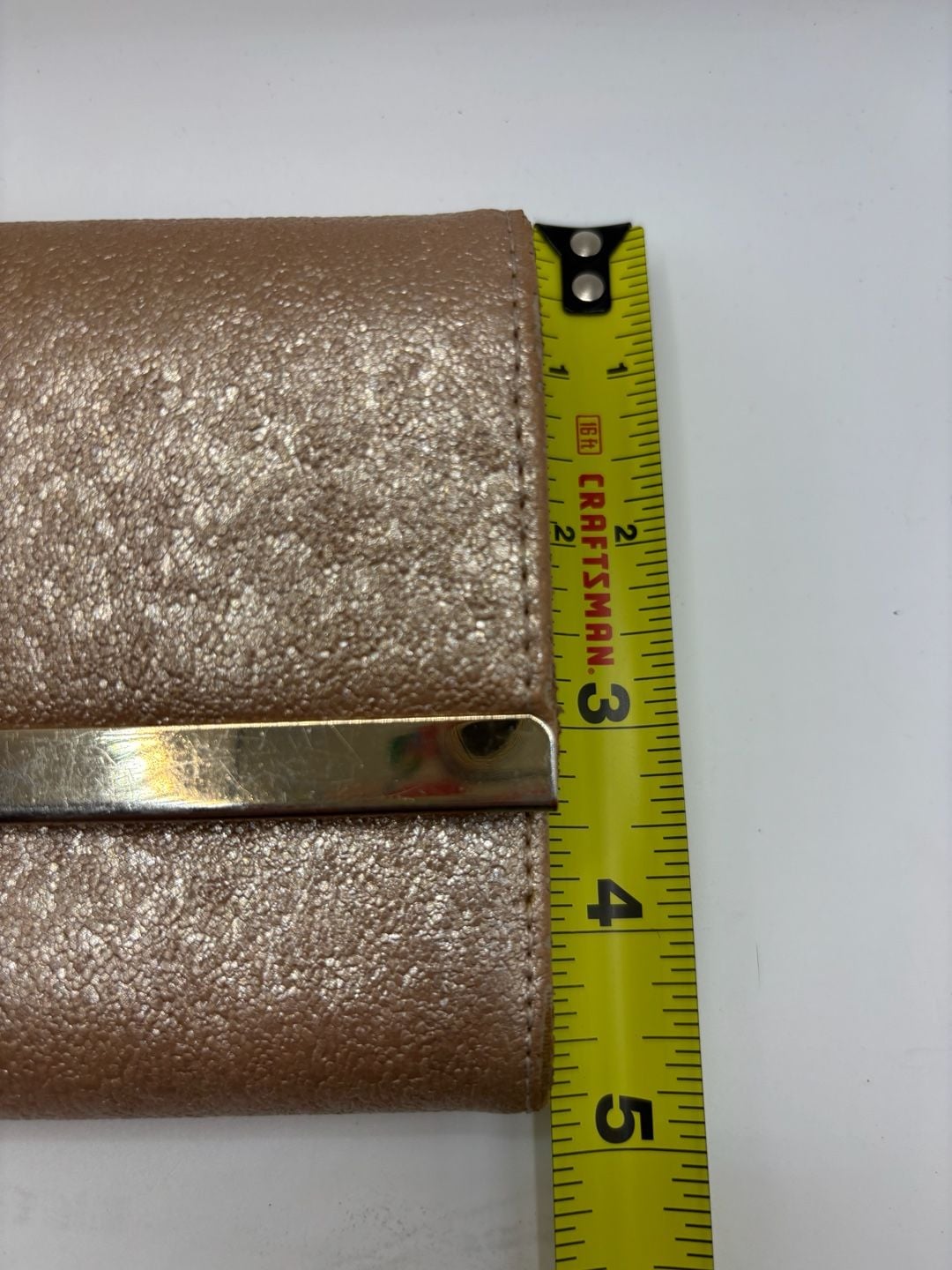 A New Day Rose Gold Sparkly Faux Leather Women's Small Rectangle Snap Clutch 8