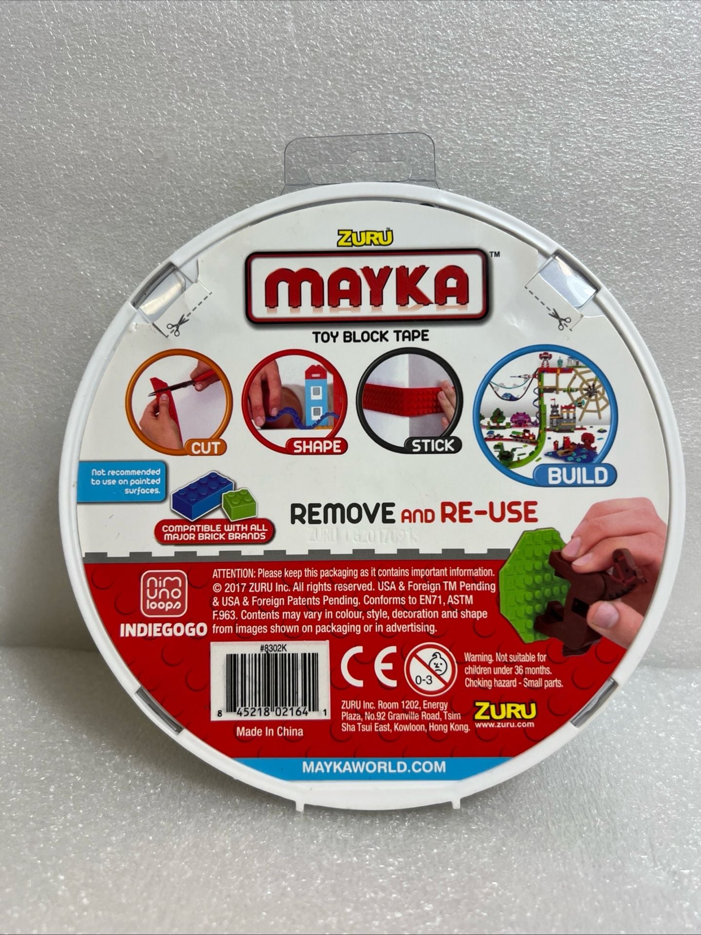 Zuru Mayka Toy Block Tape Black 2M / 6.5FT 2