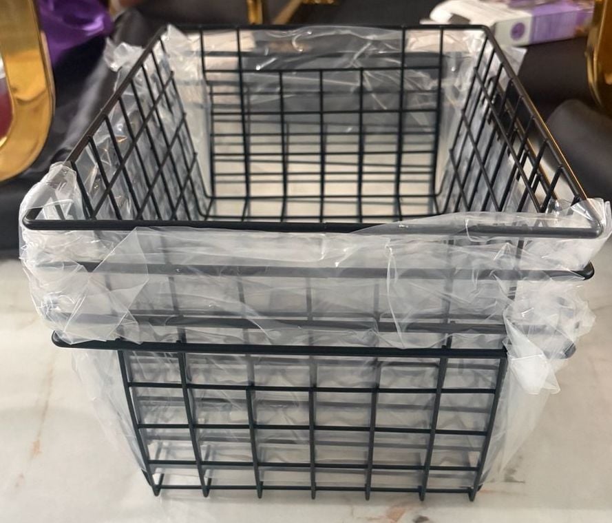 mDesign Metal Wire Food Organizer Basket with Built-In Handles, 2 Pack, Black 2