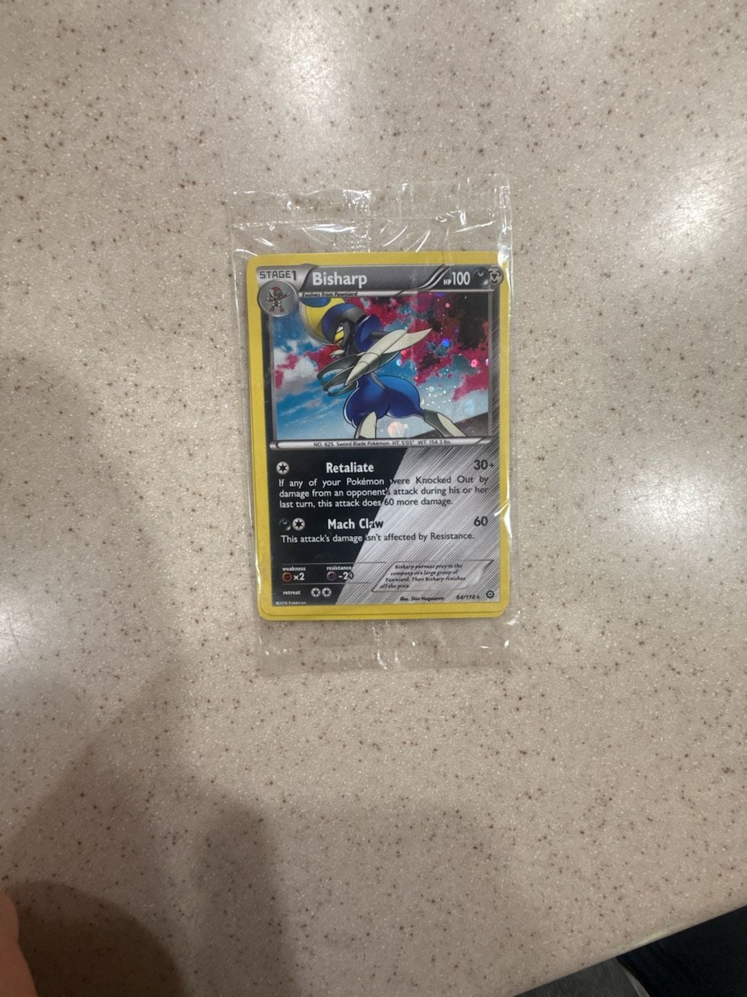 Pokemon Bisharp 64/114 Steam Siege Cosmos Holo Rare Card 1