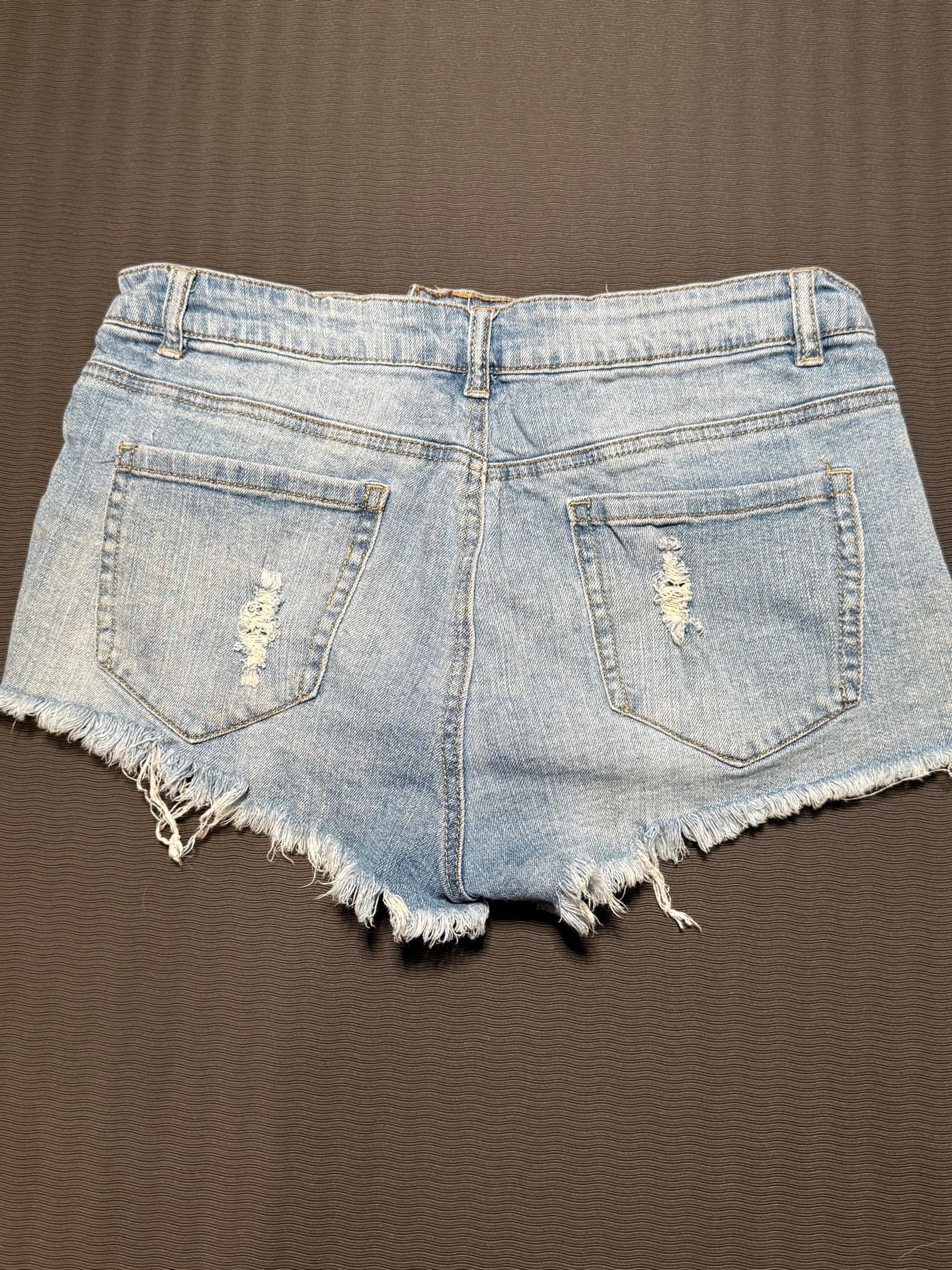 Highway Jeans HWY Jeans Distressed Raw Hem Button Fly Denim Shorts Size 9/10 4