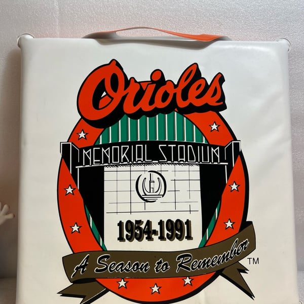 Vintage Baltimore Orioles Memorial Stadium 1954-1991 Esskay Franks Seat Cushion