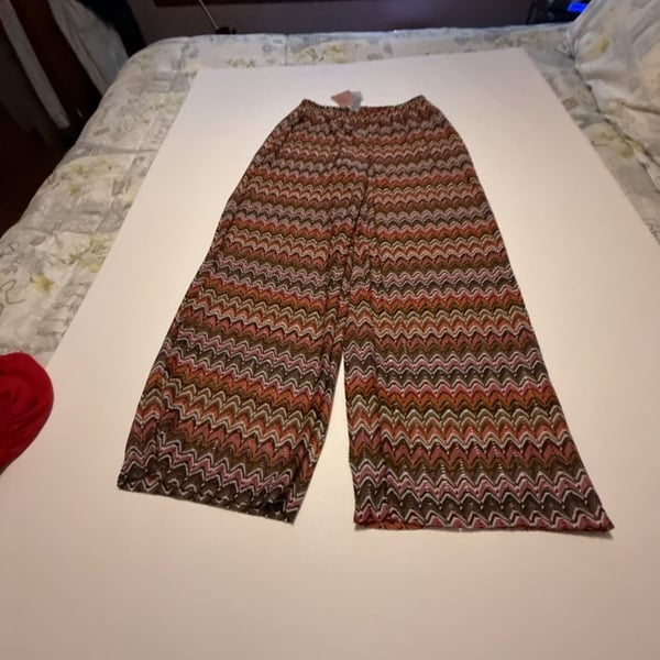 Shade & Shore Multicolored Chevron Open-Knit Wide Leg Palazzo Pants Size M