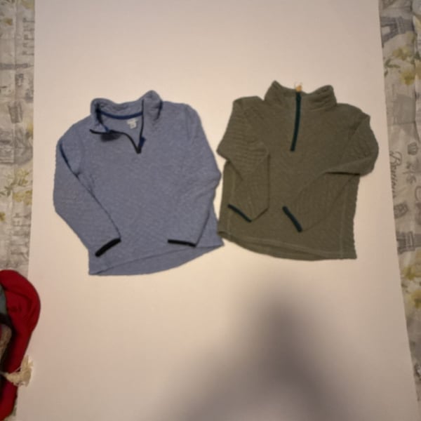Crewcuts Kids Quilted Quarter Zip Pullover Lot of 2 Size S 6-7 Blue Green