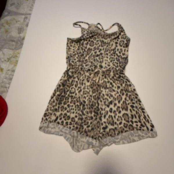 Rolla Coster Women's Animal Leopard Print Tied Waist Racerback Romper
