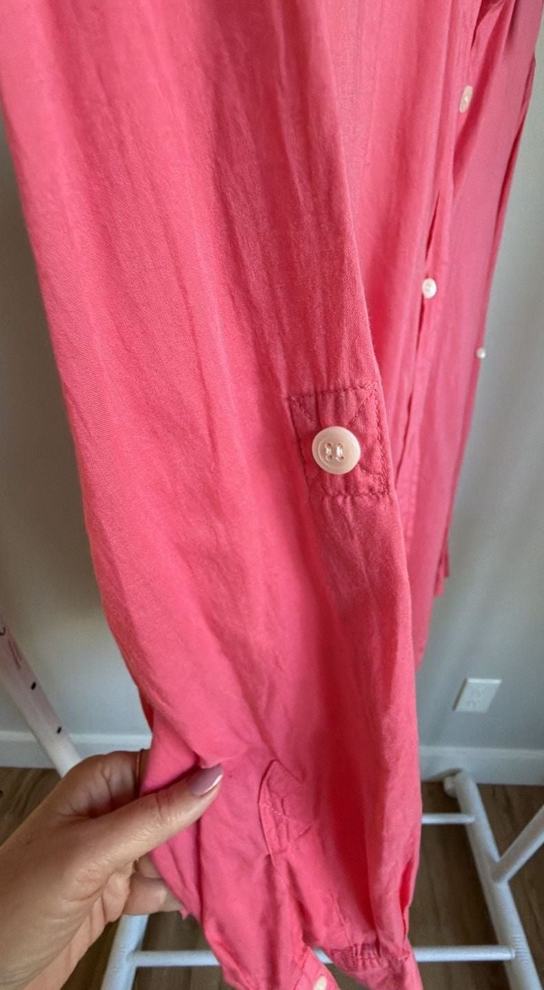 Liz Claiborne Lizsport Pink Cotton Long Sleeve Button-Up Shirt 5