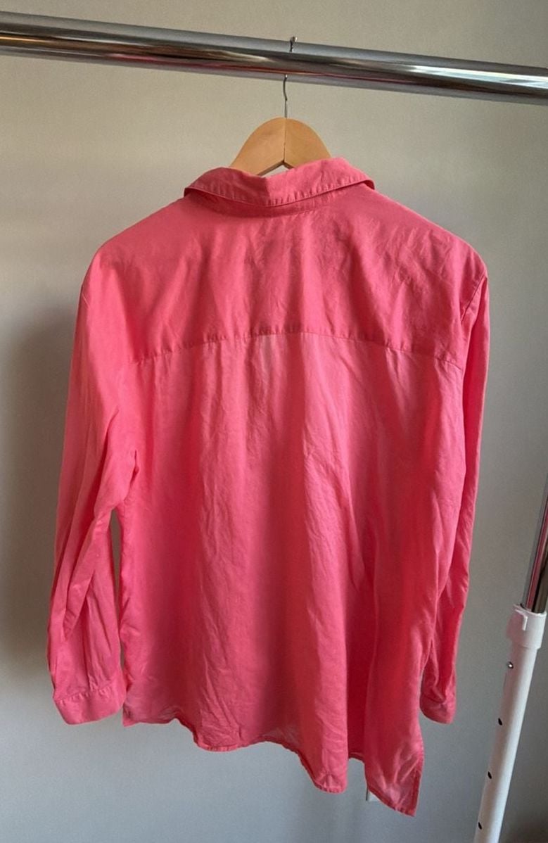 Liz Claiborne Lizsport Pink Cotton Long Sleeve Button-Up Shirt 6