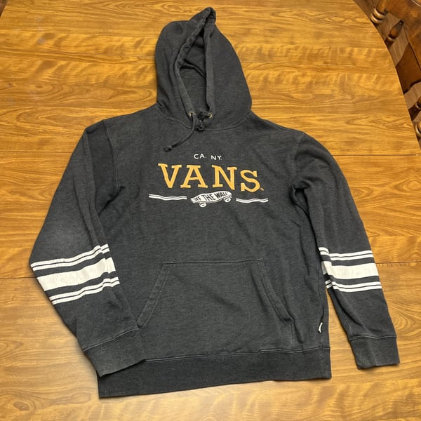 Vans Off The Wall CA. NY. Gray Hoodie Sweatshirt Men's Small